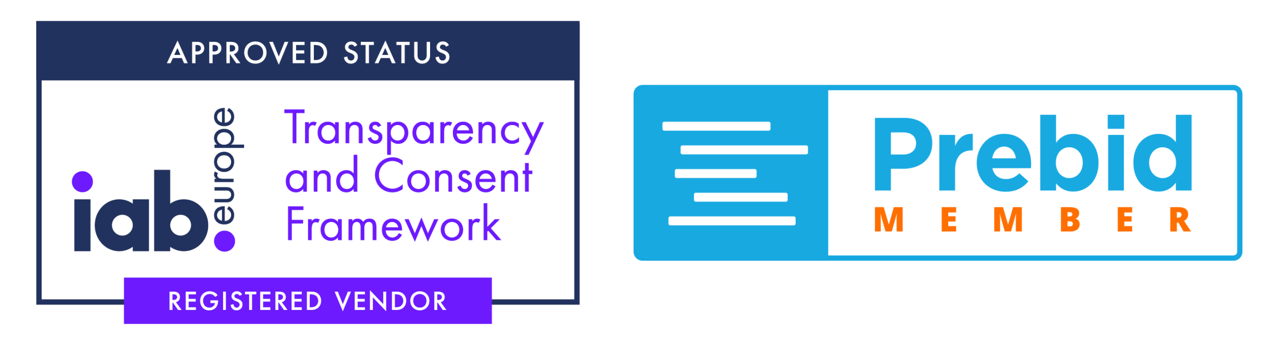 TCF Registered Vendor logo and Prebid Member Logo